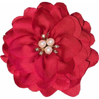 Haarblume Satin rot Haarschmuck 8cm