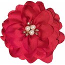 Haarblume Satin rot Haarschmuck 8cm