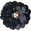  Haarblume Satin schwarz Haarschmuck 8cm