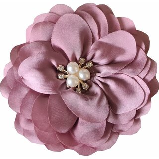 Haarblume Satin rosa altrosa Haarschmuck 8cm