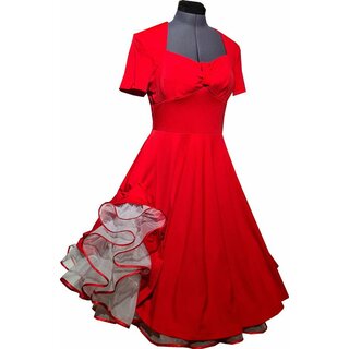 Tanzkleid Partykleid Rockabilly mit rmel rot Gr M,L,XL