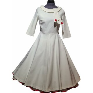 50er Jahre Brautkleid mit Petticoat zweilagig Hochzeitskleid wei mit rmel Gr M,XL