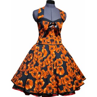 50er Jahr Kleid zum petticoat orangerote oder gelbe Rosen