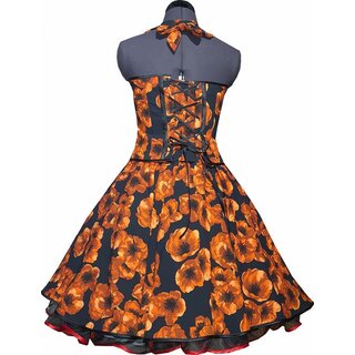 50er Jahr Kleid zum petticoat orangerote oder gelbe Rosen