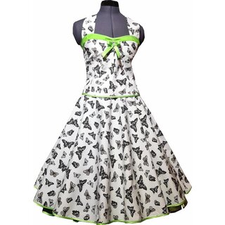 50er Jahre Kleid zum Petticoat Schmetterlinge weiß...