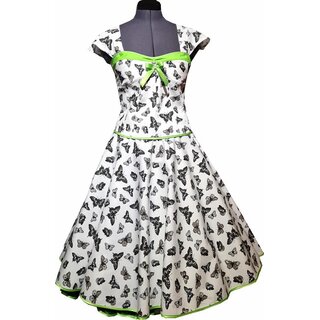 50er Jahre Kleid zum Petticoat Schmetterlinge weiß...