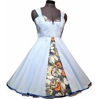 50er Jahre Petticoatkleid hellblau blau weiße...