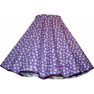 Tanzrock zum Petticoat  lila mit weiem Punktewirbel Punkterock