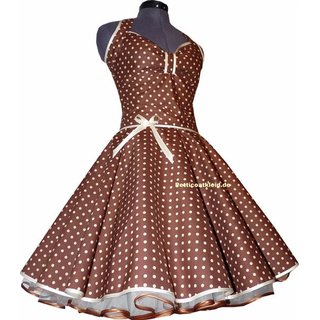 Punkte Petticoat Kleid 2 braun mit creme, wei oder rosa Tupfen