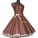 Punkte Petticoat Kleid 2 braun mit creme, wei oder rosa...