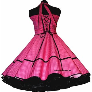 Punkte Petticoat Kleid 2 pink kleine weie Tupfen