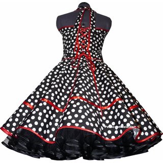 50er Petticoatkleid 3 schwarz rot tanzende weie Punkte
