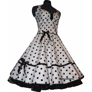Kleid Petticoat Punkte 3 wei schwarze Tupfen 15mm