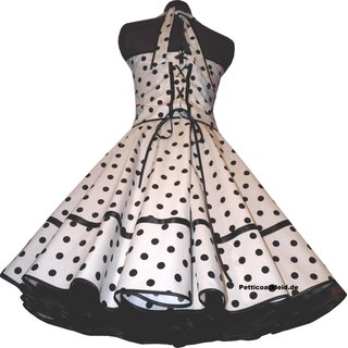 Kleid Petticoat Punkte 3 wei schwarze Tupfen 15mm