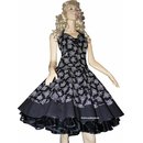 Schwarzes Kleid zum Petticoat mit Rosenblten Gr 36