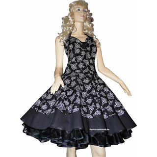Schwarzes Kleid zum Petticoat mit Rosenblten