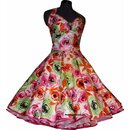 50er Jahre Petticoat Kleid pink grne filigrane Rosen...