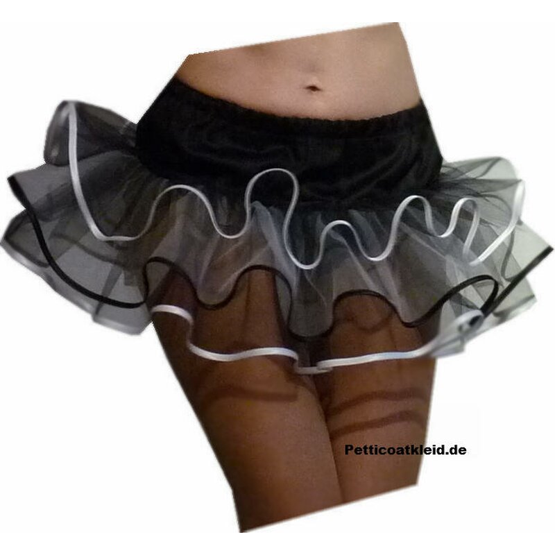 Tütü Unterrock kurz Hot cm Tüllrock schwarz 27 Petticoat Tanzkleid-der-50er weiß, sexy -