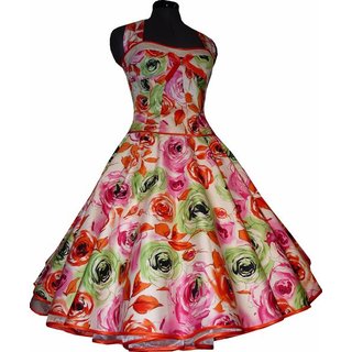 Korsagen Petticoat Kleid filigrane pink grne Rosen