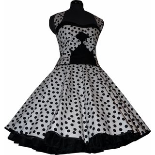 Petticoat Kleid 50th Korsagen wei schwarze Punkte wirbelnd