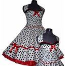 50er Petticoat Kleid Korsage weiss schwarz rot
