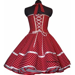 50er Korsagen Petticoat Kleid rot kleine weie Punkte 40