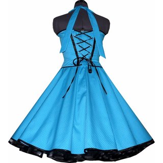 Tanzkleid der 50er Petticoat Kleid trkis winzige weie Punkte 34
