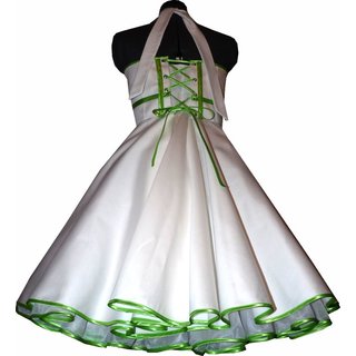 50er Jahre Brautkleid zum Petticoat Hochzeitskleid wei Farbakzent whlbar