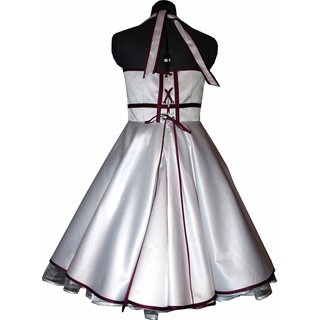 50er Jahre Brautkleid zum Petticoat Hochzeitskleid wei Farbakzent whlbar