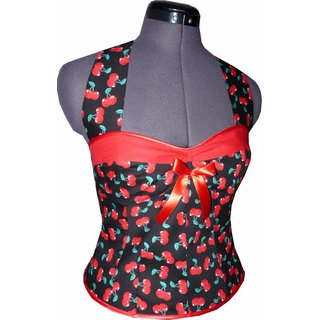 50er Petticoatkleid wei rote Kirschen Tanzkleid Rockabilly