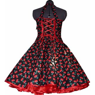50er Petticoatkleid wei rote Kirschen Tanzkleid Rockabilly