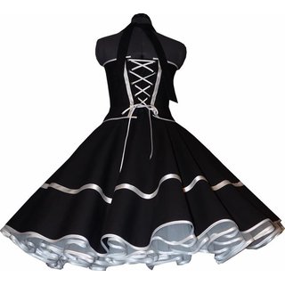 Korsagen Petticoat Kleid schwarz Dekoltee weie Rosen 40