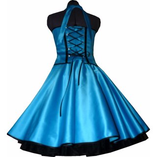 Festliches 50er Kleid zum Petticoat  trkis schwarz Vintage Gr 36