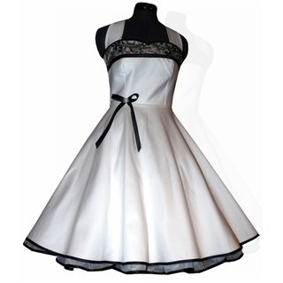 50er Jahre Brautkleid zum Petticoat Hochzeitskleid wei schwarz Pailetten