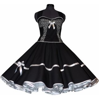 Petticoat Kleid schwarz Vintage Dekoltee weie Kringelpunkte