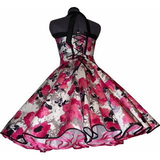Tanzkleid zum Petticoat pink schwarze Retroblten