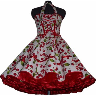 Petticoat Korsagen Kleid schwarz wei rote Kirschen