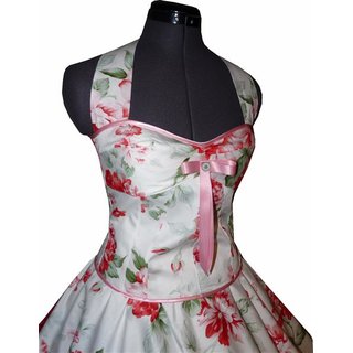 Romantisches Blumenkleid zum Petticoat wei rosa Blten