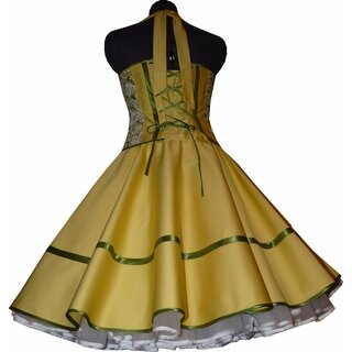 50er Jahre Petticoatkleid Brautkleid  gelb zum Petticoat  Fliederblten 