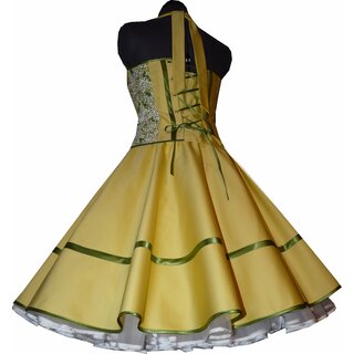 50er Jahre Petticoatkleid Brautkleid  gelb zum Petticoat  Fliederblten 