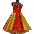 Tanzkleid mit Petticoat gelb orange geflammt M2 mit...