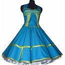 50er Jahre Kleid zum Petticoat trkis mit grn gelben...