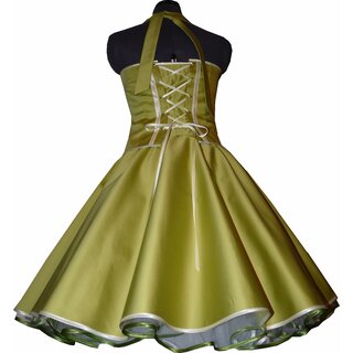 Festliches grn olive Petticoatkleid Korsage Fliederblten