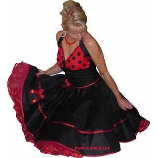 Lolitakleid schwarz mit rot-schwarzen Punkten