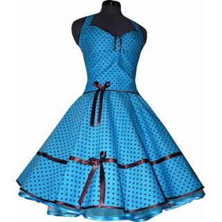 50er Jahre Kleid trkis kleine braune Punkte