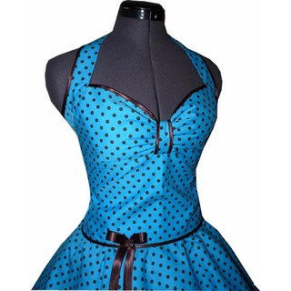 50er Jahre Kleid trkis kleine braune Punkte