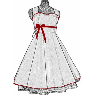 Romantisches Kleid zum Petticoat wei mit reizvollen bunten Schmetterlingen
