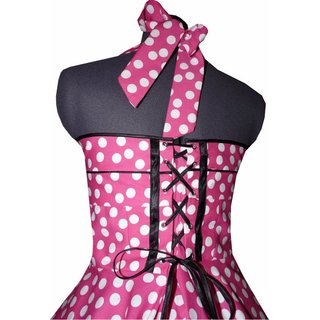 Petticoatkleid 50er Jahre Rockabilly pink wei schwarz 42