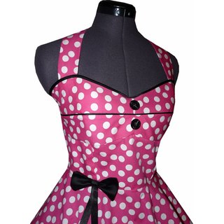 Petticoatkleid 50er Jahre Rockabilly pink wei schwarz 42