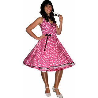 Petticoatkleid 50er Jahre Rockabilly pink wei schwarz 44